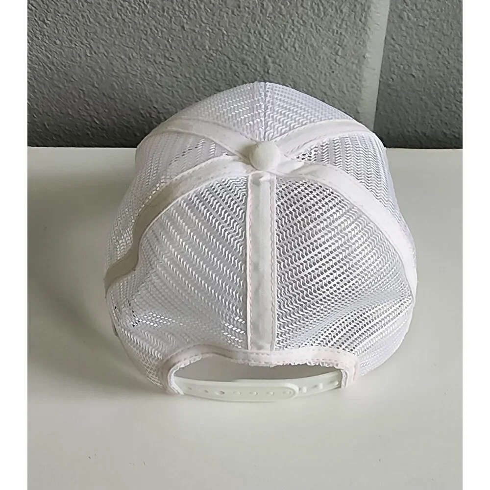 Universal Studios White &‎ Pink Mesh Trucker Hat With Floral US Embroidery